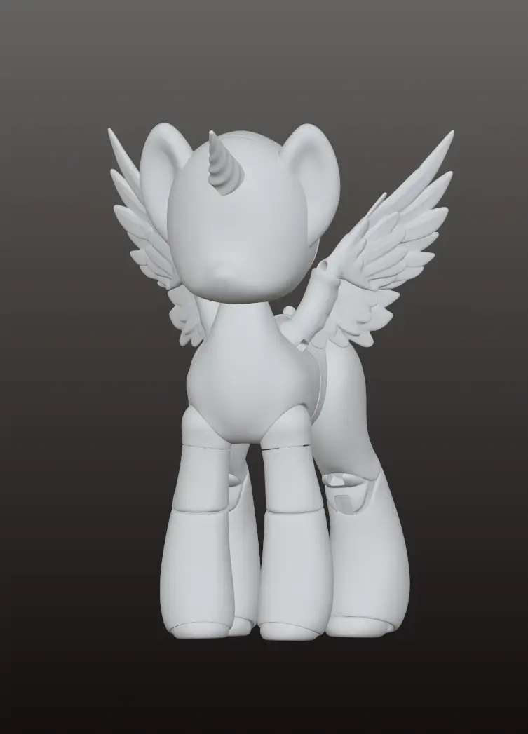 Large-scale PLA pony BJD base with wings